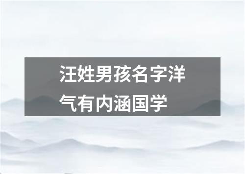 汪姓男孩名字洋气有内涵国学