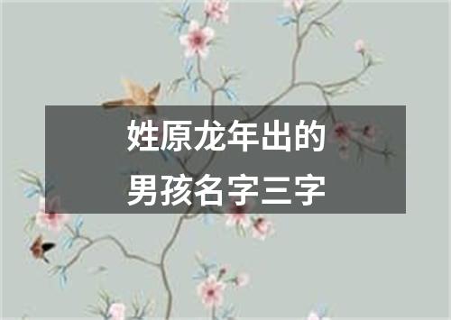 姓原龙年出的男孩名字三字