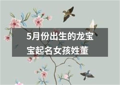 5月份出生的龙宝宝起名女孩姓董