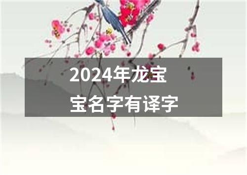 2024年龙宝宝名字有译字