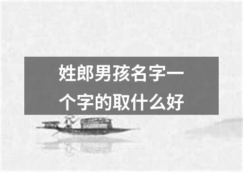 姓郎男孩名字一个字的取什么好