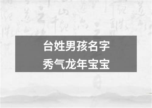 台姓男孩名字秀气龙年宝宝