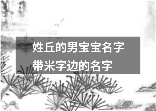 姓丘的男宝宝名字带米字边的名字