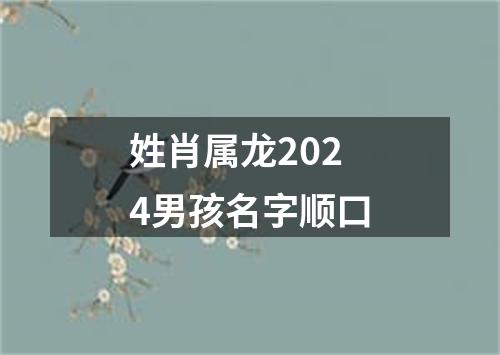 姓肖属龙2024男孩名字顺口