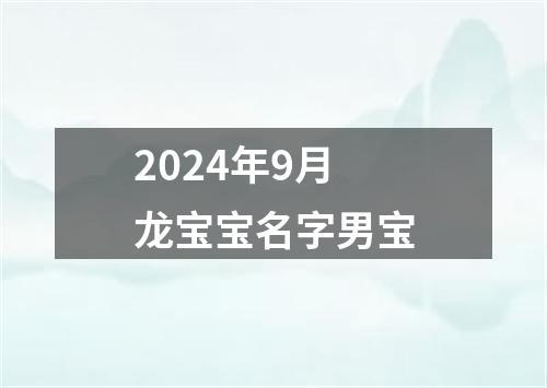 2024年9月龙宝宝名字男宝