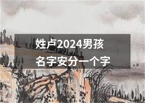 姓卢2024男孩名字安分一个字