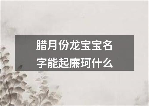 腊月份龙宝宝名字能起廉珂什么