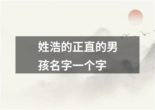 姓浩的正直的男孩名字一个字