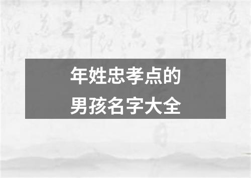 年姓忠孝点的男孩名字大全