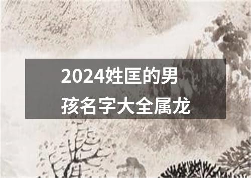 2024姓匡的男孩名字大全属龙