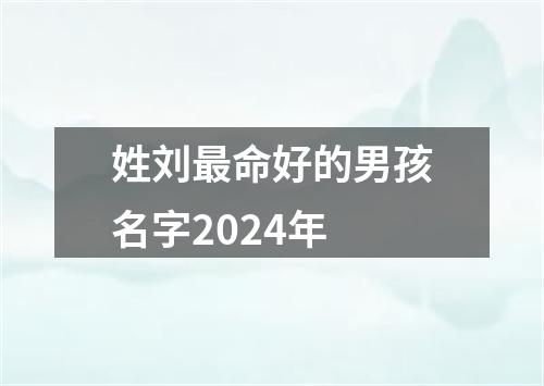 姓刘最命好的男孩名字2024年