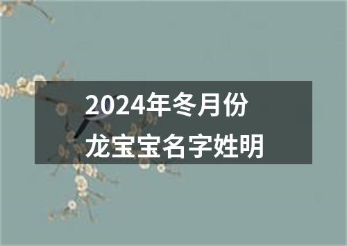 2024年冬月份龙宝宝名字姓明