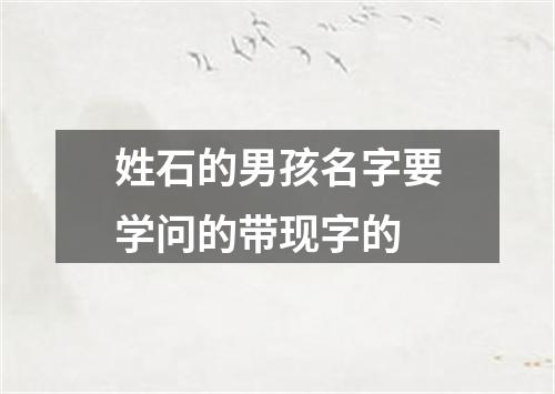 姓石的男孩名字要学问的带现字的