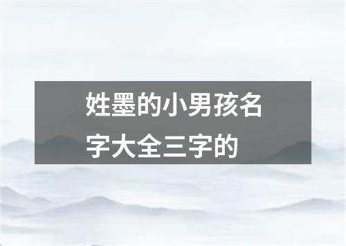 姓墨的小男孩名字大全三字的