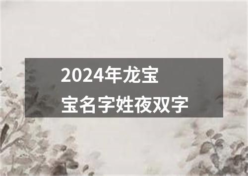 2024年龙宝宝名字姓夜双字