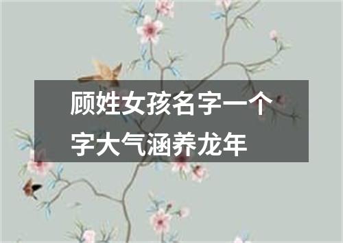 顾姓女孩名字一个字大气涵养龙年