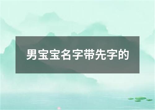 男宝宝名字带先字的