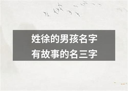 姓徐的男孩名字有故事的名三字