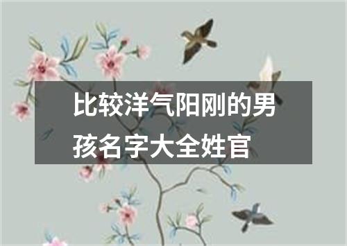 比较洋气阳刚的男孩名字大全姓官