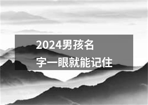 2024男孩名字一眼就能记住