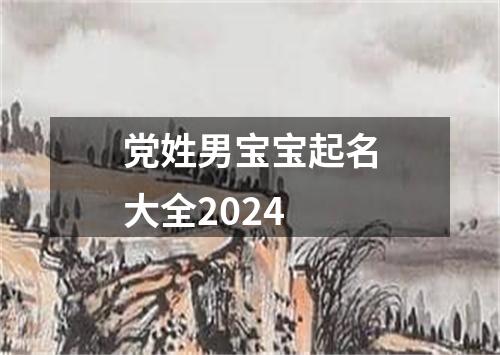 党姓男宝宝起名大全2024