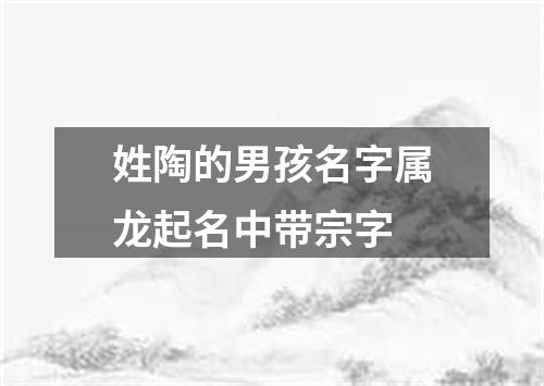 姓陶的男孩名字属龙起名中带宗字