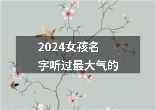 2024女孩名字听过最大气的