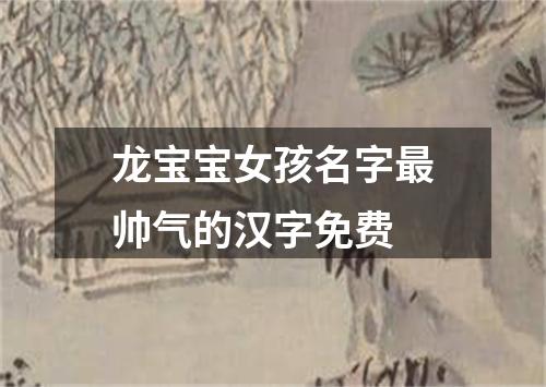 龙宝宝女孩名字最帅气的汉字免费