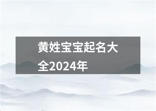 黄姓宝宝起名大全2024年