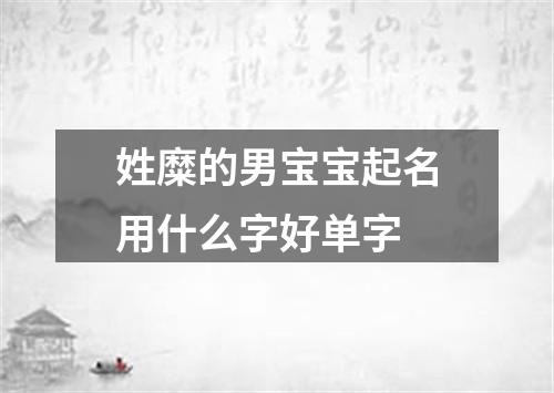 姓糜的男宝宝起名用什么字好单字