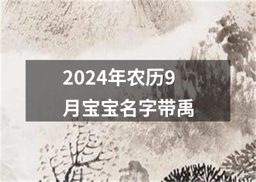 2024年农历9月宝宝名字带禹