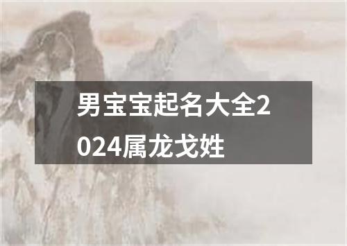 男宝宝起名大全2024属龙戈姓