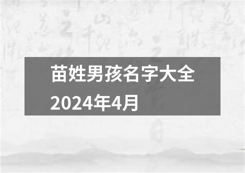 苗姓男孩名字大全2024年4月