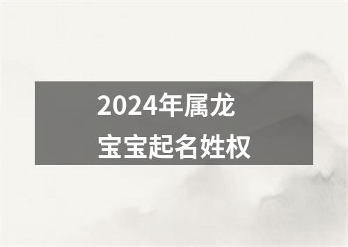 2024年属龙宝宝起名姓权