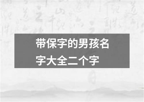 带保字的男孩名字大全二个字