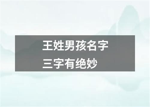 王姓男孩名字三字有绝妙