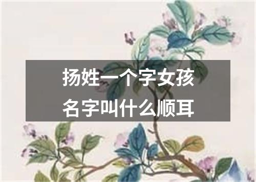 扬姓一个字女孩名字叫什么顺耳