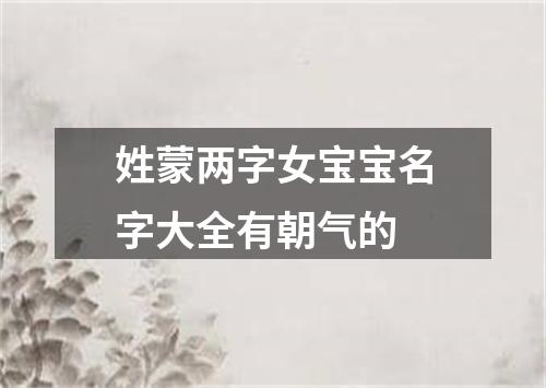 姓蒙两字女宝宝名字大全有朝气的