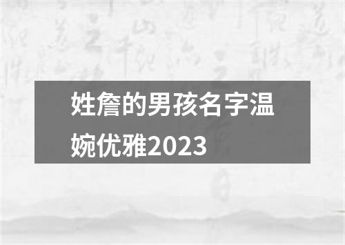 姓詹的男孩名字温婉优雅2023