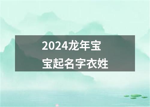 2024龙年宝宝起名字衣姓