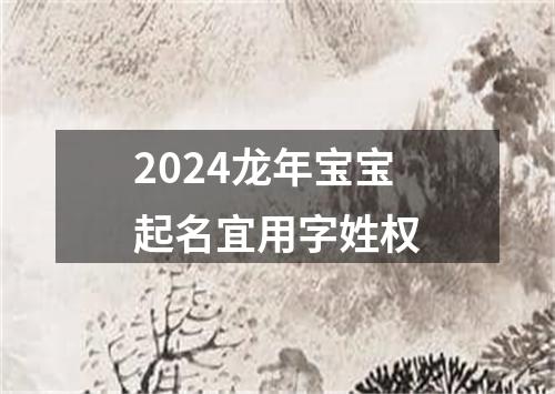 2024龙年宝宝起名宜用字姓权