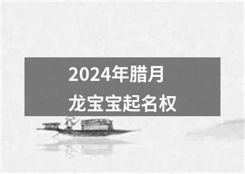 2024年腊月龙宝宝起名权