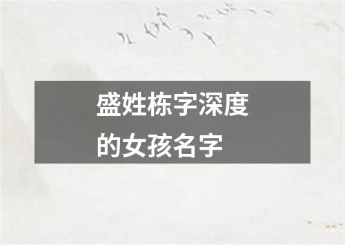 盛姓栋字深度的女孩名字