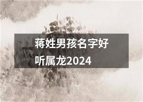 蒋姓男孩名字好听属龙2024