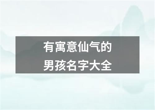 有寓意仙气的男孩名字大全