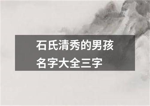 石氏清秀的男孩名字大全三字