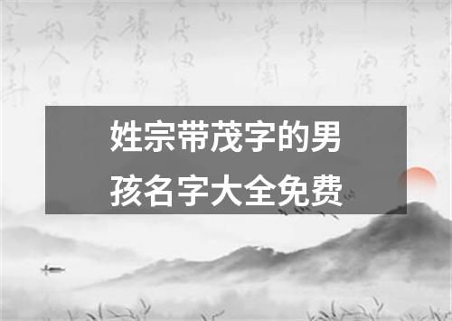 姓宗带茂字的男孩名字大全免费