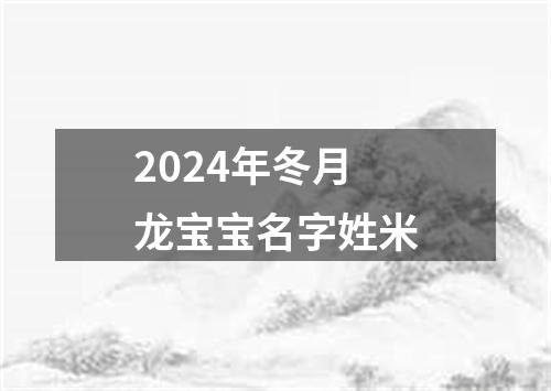 2024年冬月龙宝宝名字姓米