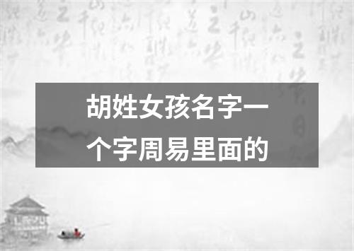 胡姓女孩名字一个字周易里面的