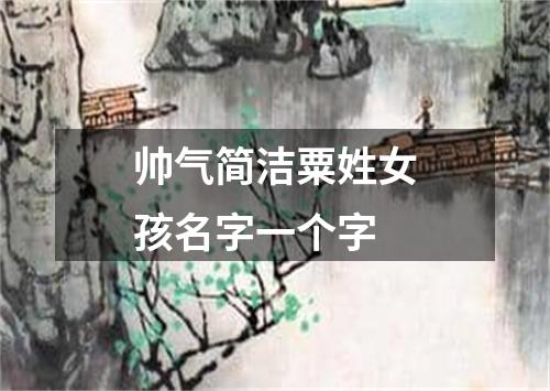 帅气简洁粟姓女孩名字一个字